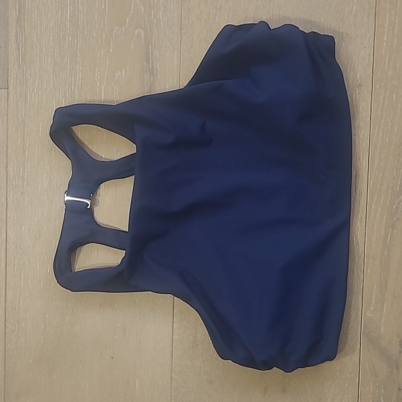 Athleta Other - Athleta Sports Bra Women's sz 34D/DD Blue High Neck Strappy Back Active Top